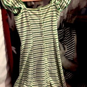 Green and white striped dress forever 21